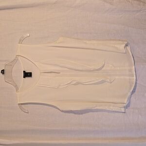 Ann Taylor cream sleeveless blouse